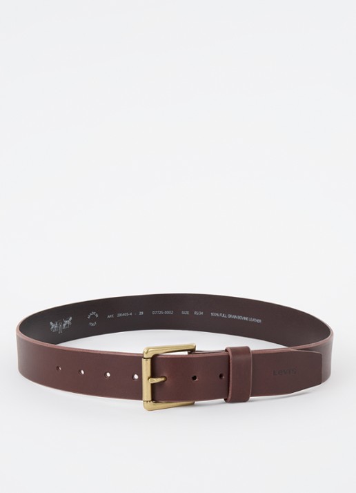 Levi's Heritage riem van leer - voorkant kastanjebruin