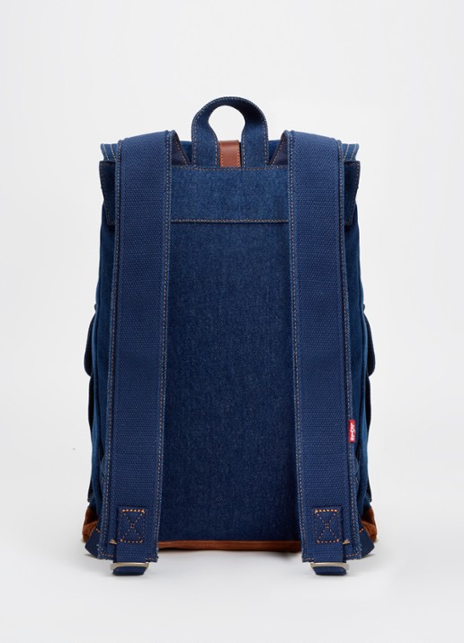 Levi's Heritage rugzak van denim met suède details - achterkant indigo