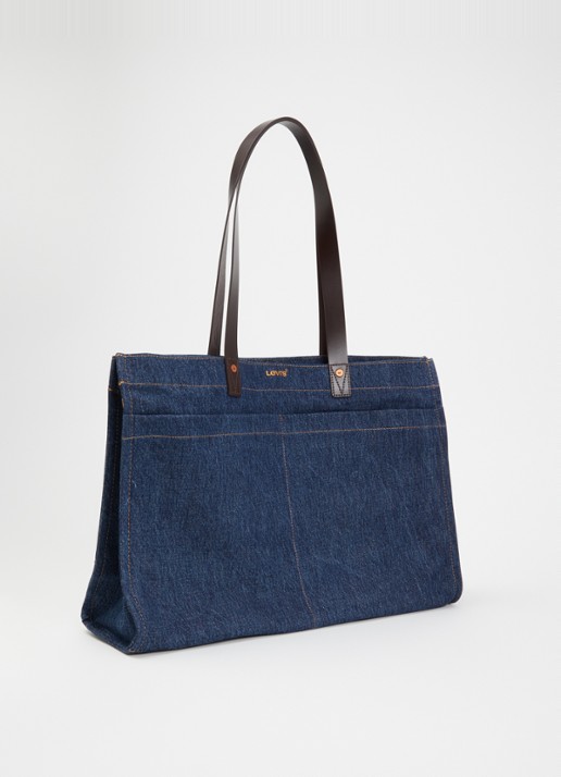 Levi's Heritage shopper van denim met logo  - achterkant 5 indigo