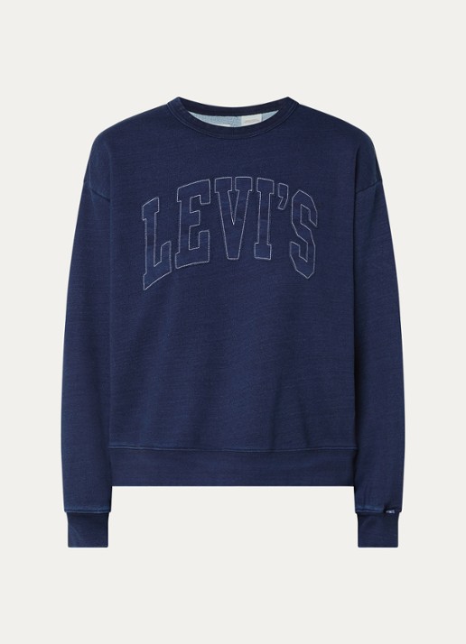 Levi's Heritage sweatshirt met logoborduring - voorkant donkerblauw