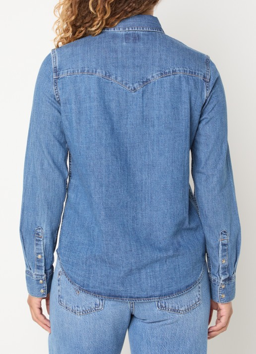 Levi's Heritage Western blouse van denim met borstzakken - achterkant 4 indigo