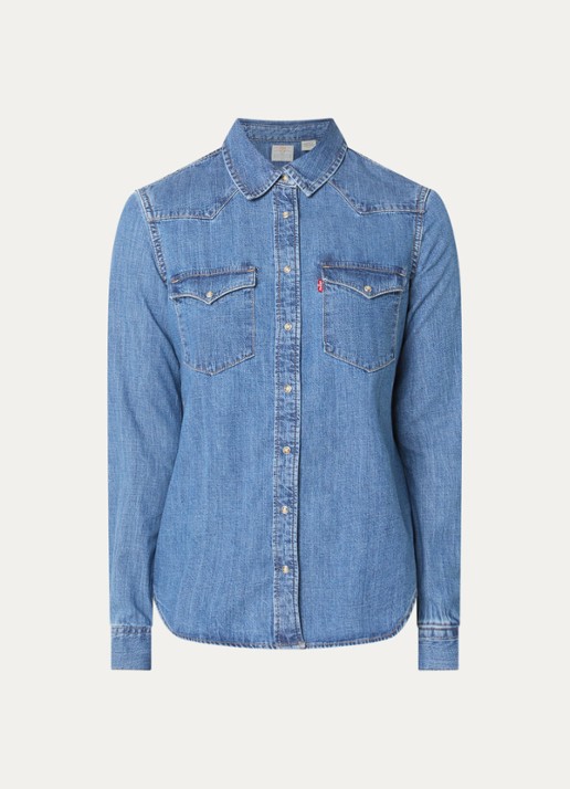 Levi's Heritage Western blouse van denim met borstzakken - voorkant indigo