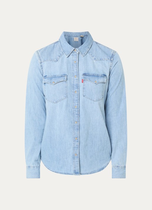 Levi's Heritage Western blouse van denim met borstzakken - voorkant 3 indigo