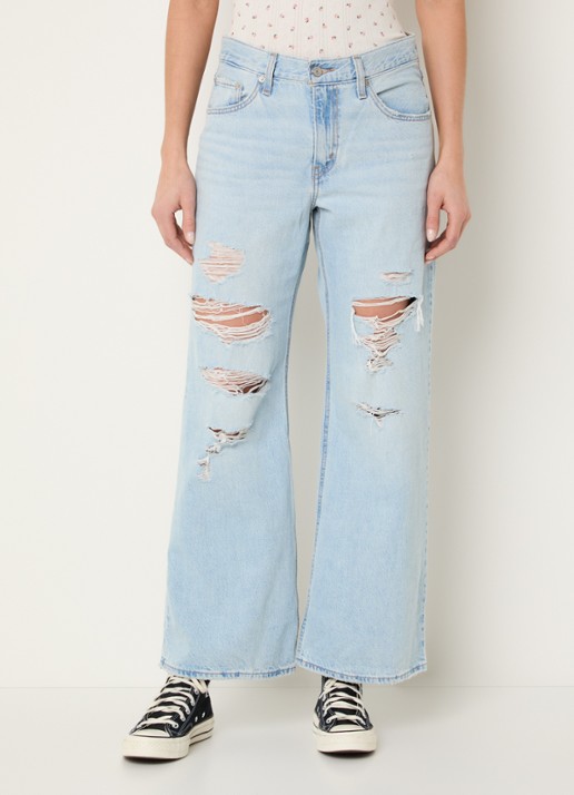 Levi's High waist flared fit jeans met destroyed afwerking