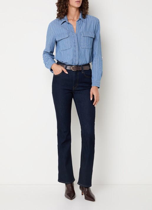 Levi's High waist flared jeans met donkere wassing  - voorkant 2 indigo
