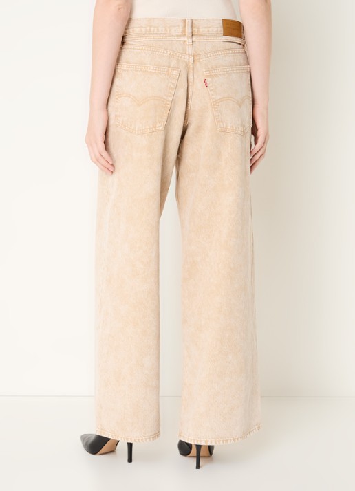 Levi's High waist flared jeans met gekleurde wassing en strikceintuur - achterkant geelgoud