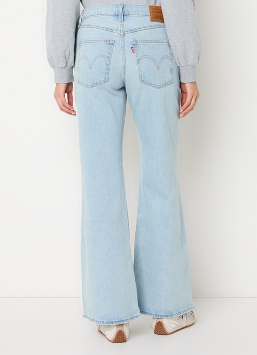 Levi's High waist flared jeans met lichte wassing - achterkant 3 lichtblauw