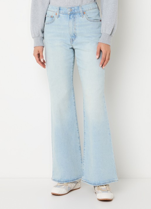 Levi's High waist flared jeans met lichte wassing