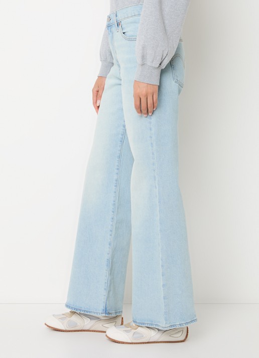 Levi's High waist flared jeans met lichte wassing - detail 5 lichtblauw