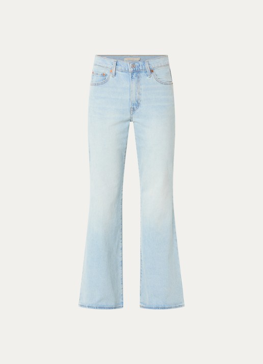 Levi's High waist flared jeans met lichte wassing - voorkant lichtblauw