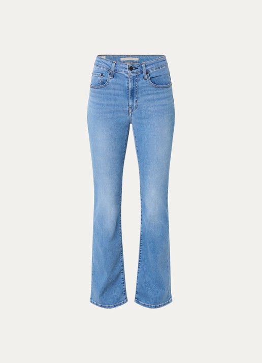 Levi's High waist flared jeans met medium wassing - voorkant indigo
