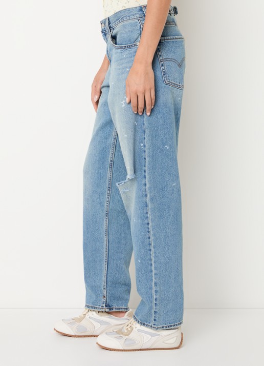 Levi's High waist loose fit jeans met destroyed afwerking - detail 4 indigo