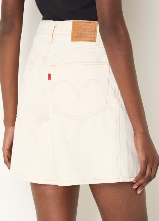 Levi's High waist loose fit korte broek van denim met gekleurde wassing - achterkant 4 creme