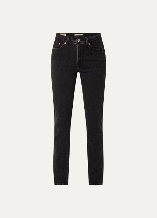 Levi's High waist slim fit jeans met gekleurde wassing - voorkant 2 zwart