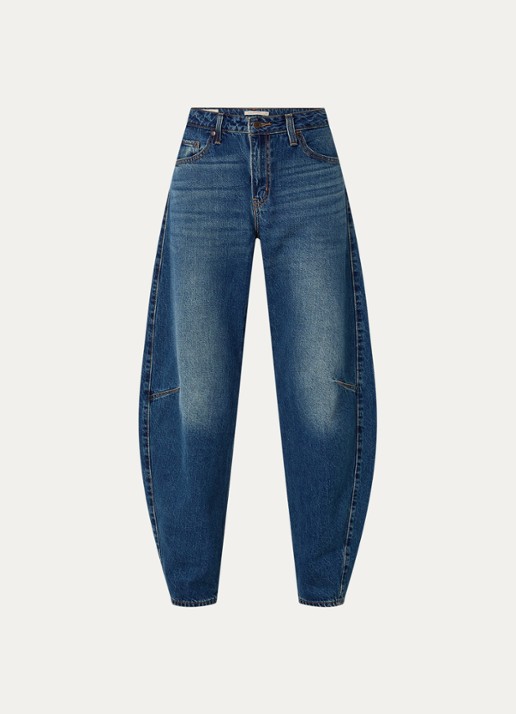 Levi's High waist straight leg jeans met donkere wassing - voorkant 3 indigo