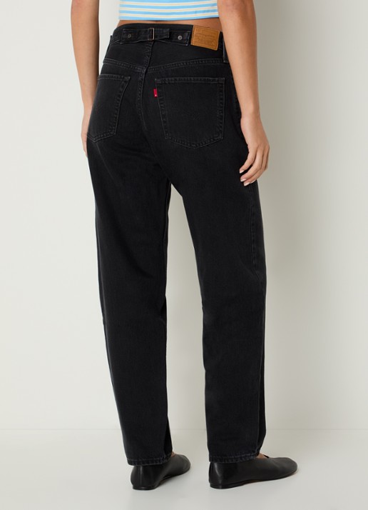 Levi's High waist straight leg jeans met gekleurde wassing - achterkant 3 zwart