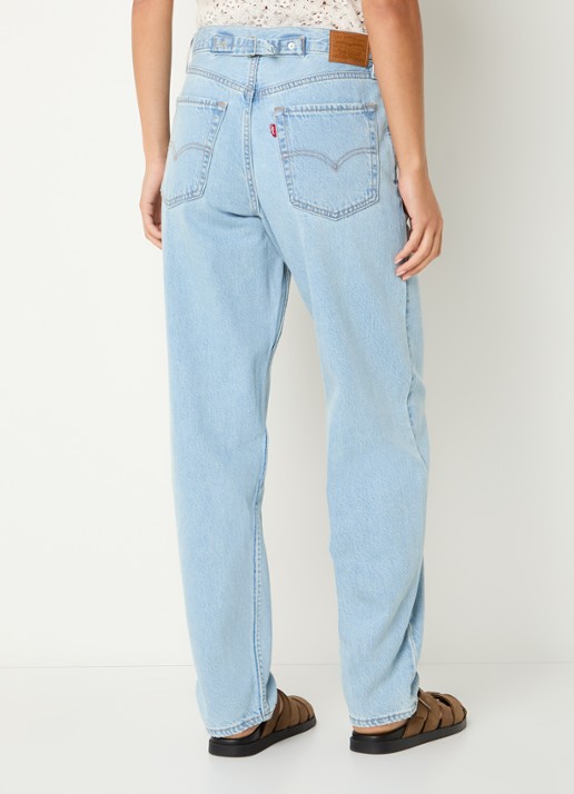 Levi's High waist straight leg jeans met lichte wassing - achterkant 5 indigo