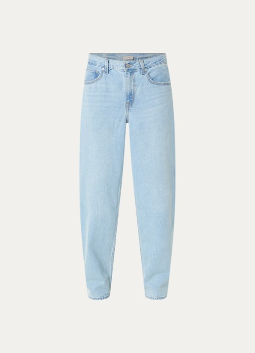 Levi's High waist straight leg jeans met lichte wassing - voorkant indigo
