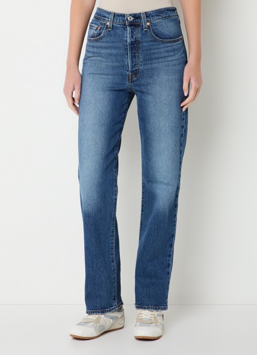 Levi's High waist straight leg jeans met medium wassing