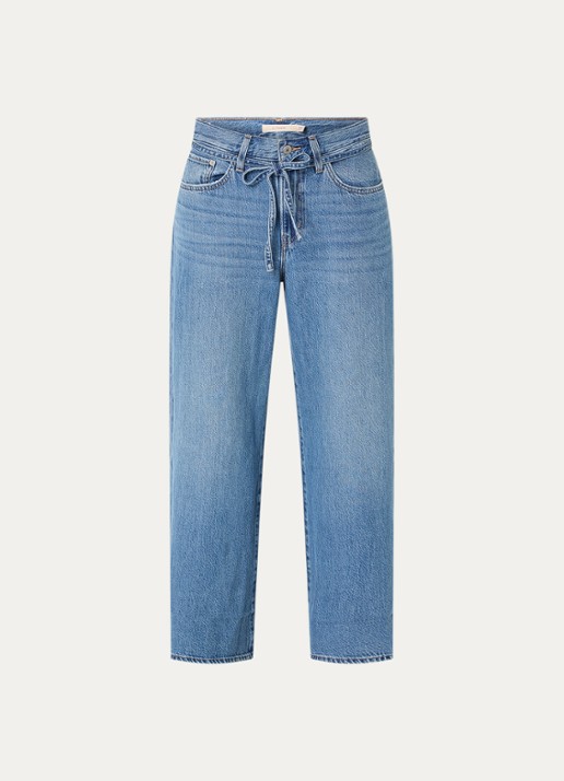 Levi's High waist straight leg jeans met medium wassing - voorkant 4 indigo