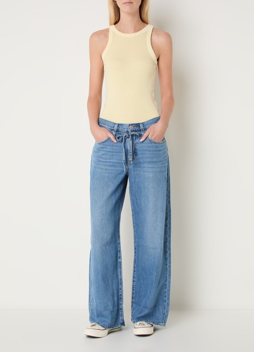 Levi's High waist straight leg jeans met medium wassing - voorkant 5 indigo