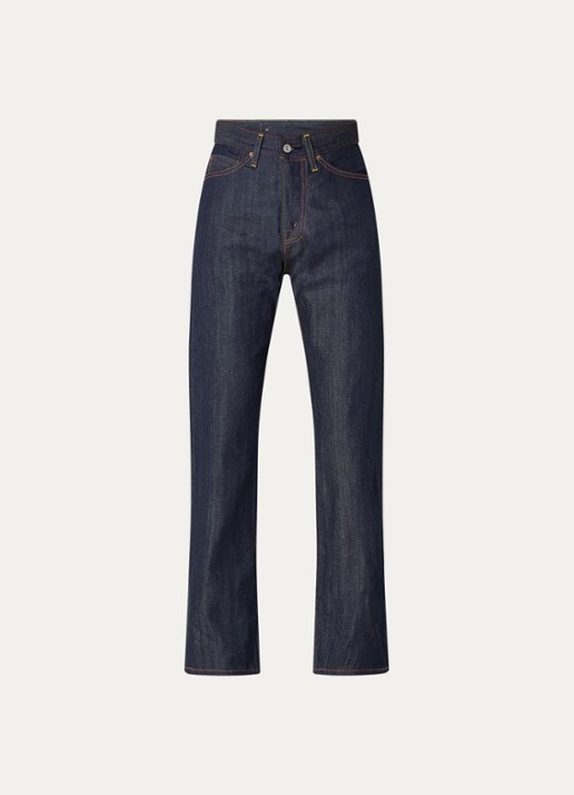 Levi's High waist straight leg jeans met steekzakken - voorkant 4 donkerblauw