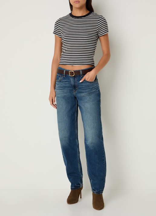 Levi's High waist tapered jeans met medium wassing - voorkant 2 indigo