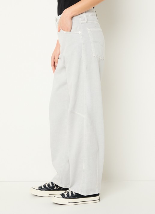 Levi's High waist wide fit jeans met gekleurde wassing - detail 7 lichtgrijs