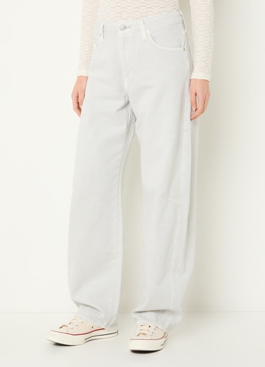 Levi's High waist wide fit jeans met gekleurde wassing - detail 8 lichtgrijs