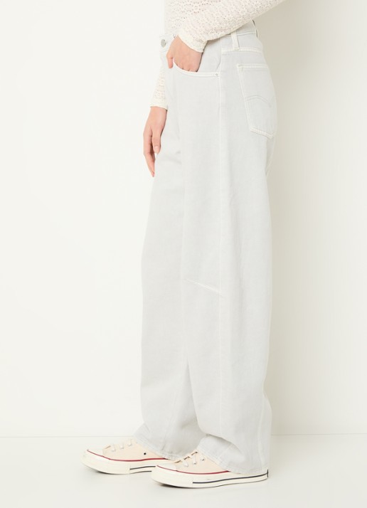 Levi's High waist wide fit jeans met gekleurde wassing - detail 9 lichtgrijs