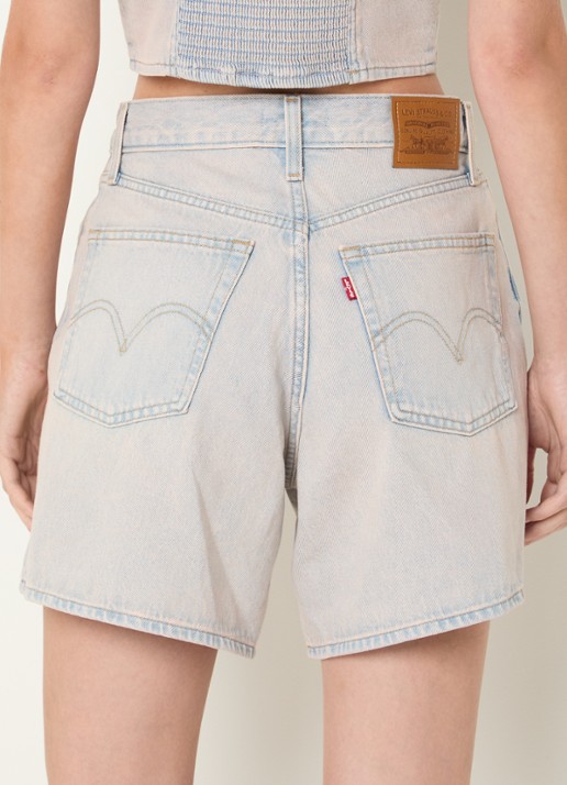 Levi's High waist wide fit korte broek met steekzakken - achterkant 4 indigo