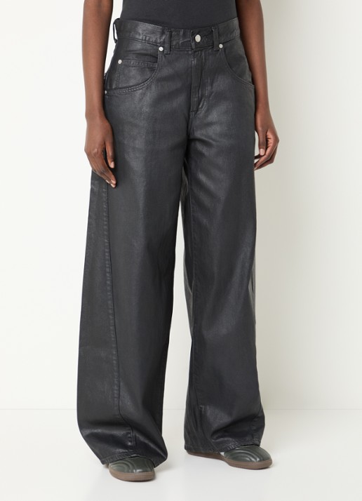 Levi's High waist wide leg jeans met glanzende finish