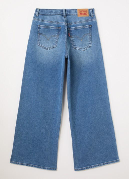 Levi's High waist wide leg jeans met medium wassing - voorkant 3 indigo