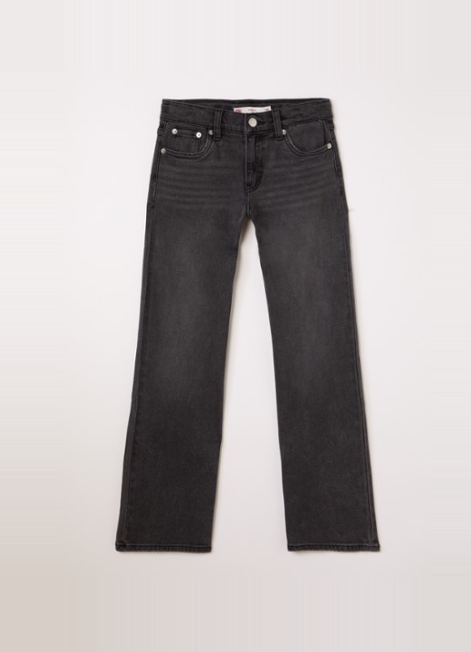 Levi's High waist wide leg jeans met stretch - voorkant 2 donkerblauw