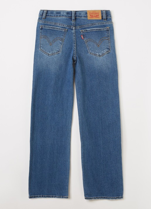 Levi's High waist wide leg jeans met stretch - voorkant 2 indigo