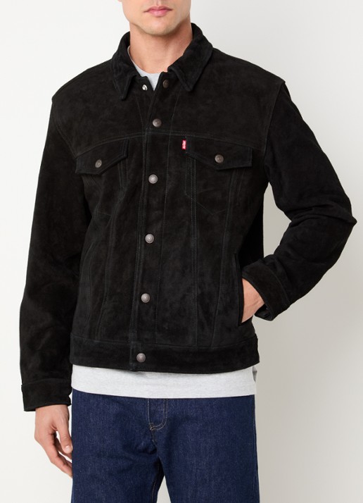 Levi's Highland jack van suède met steekzakken - detail zwart
