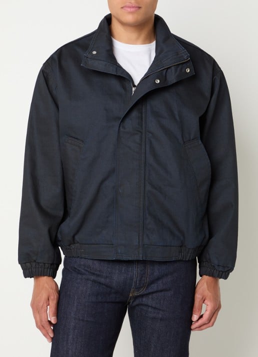Levi's Highland Park bomberjack van denim met steekzakken - detail donkerblauw
