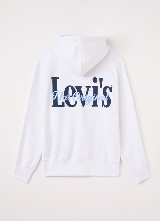 Levi's Hoodie met logo- en backprint - voorkant 3 wit
