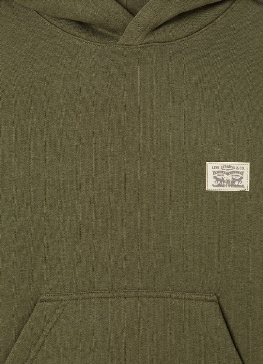 Levi's Hoodie met logo en print - detail olijfgroen