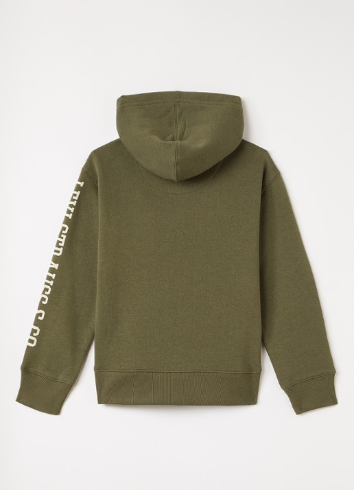 Levi's Hoodie met logo en print - voorkant 3 olijfgroen