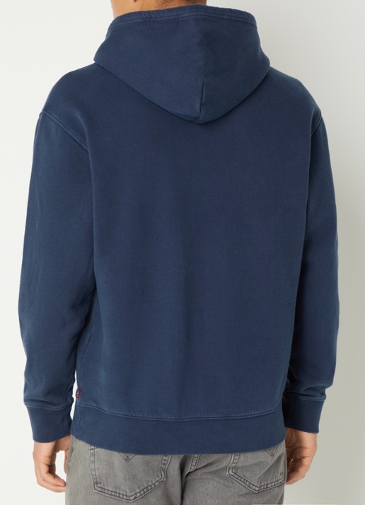 Levi's Hoodie met logoborduring - achterkant donkerblauw