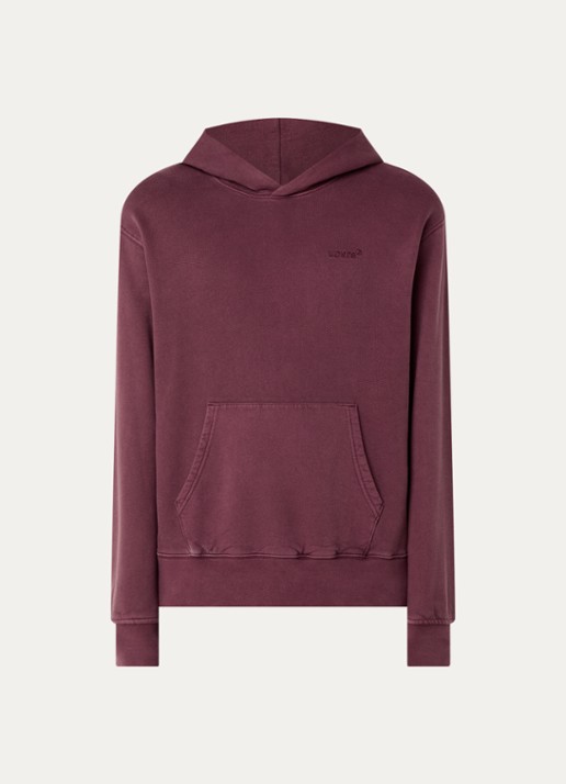 Levi's Hoodie met logoborduring - voorkant bordeauxrood