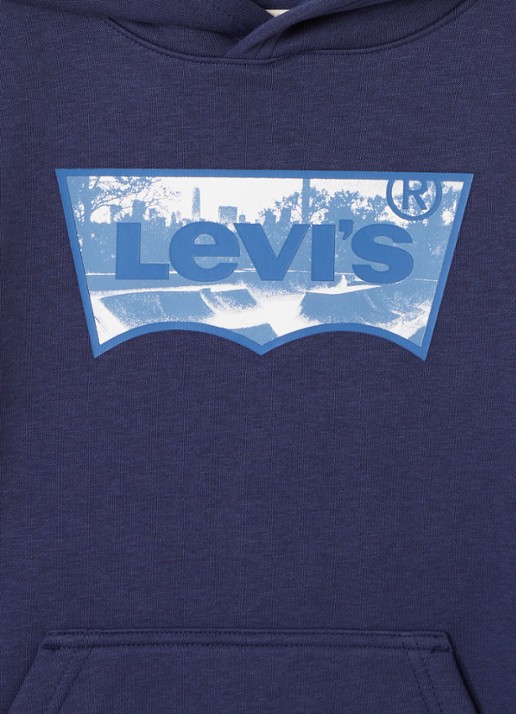 Levi's Hoodie met logoprint - detail 3 donkerblauw