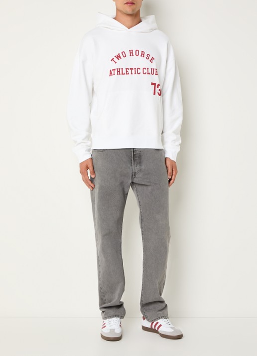 Levi's Hoodie met print en kangoeroezak - voorkant 5 wit
