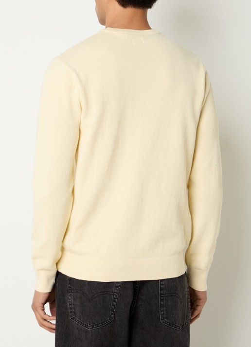 Levi's Housemark pullover van piqué katoen - achterkant lichtgeel