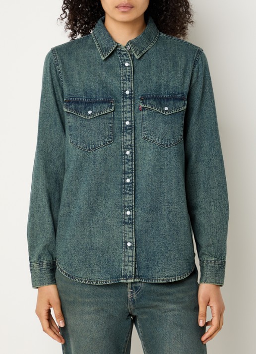 Levi's Iconic Western blouse van chambray met borstzakken