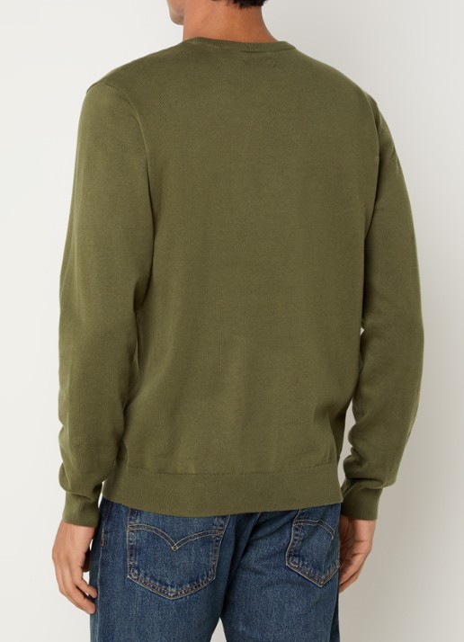 Levi's Ivy fijngebreide pullover met logo - achterkant mosgroen