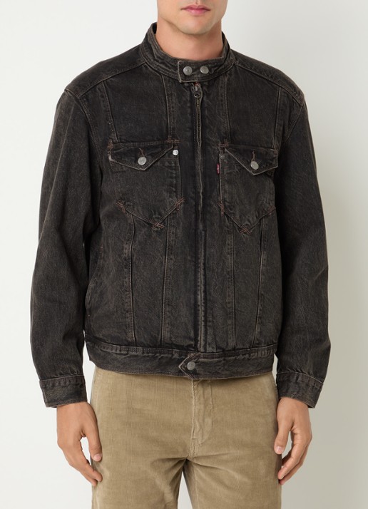 Levi's Jack van denim met verwassen afwerking en steekzakken