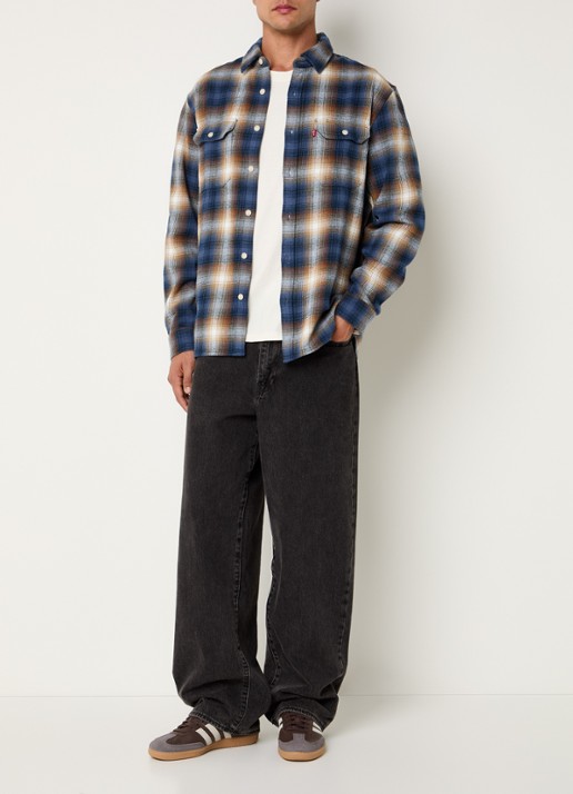 Levi's Jackson overshirt met ruitdessin - voorkant 4 indigo
