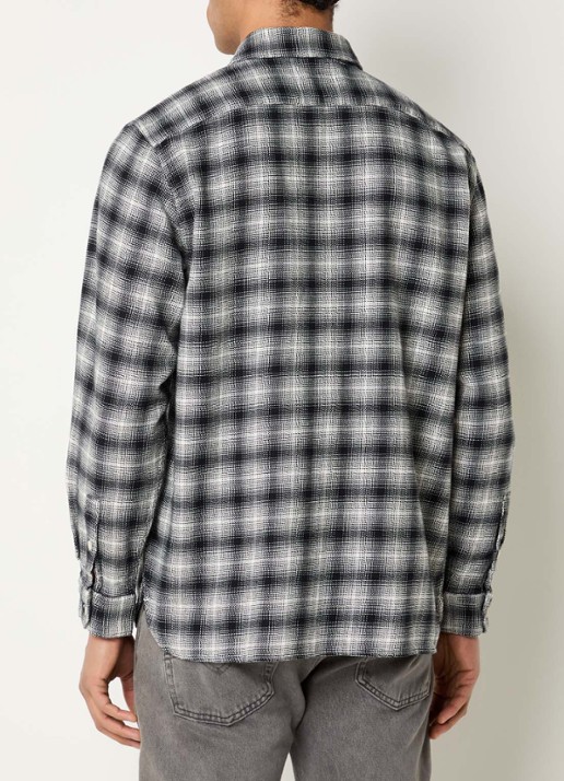 Levi's Jackson regular fit overshirt met ruitdessin - achterkant 3 zwart